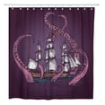 thumbnail image 1 of CYNLON Sea Kraken Sketch Monster Octopus Pirate Ship Squid Boat Bathroom Bathroom Decor Bath Shower Curtain 66x72 inch, 1 of 1