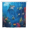 thumbnail image 1 of CYNLON Sea Life Swimming Shark Fish Bathroom Bathroom Decor Bath Shower Curtain 66x72 inch, 1 of 1
