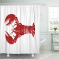 thumbnail image 1 of CYNLON Sealife Deep Red Lobster on Nautical Ocean Beach Crustacean Bathroom Decor Bath Shower Curtain 60x72 inch, 1 of 1