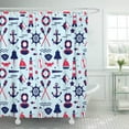 thumbnail image 1 of CYNLON Seamless Texture From Sailing Elements Pattern Abstract Background Wallpaper Nautical Bathroom Decor Bath Shower Curtain 66x72 inch, 1 of 1