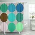thumbnail image 1 of CYNLON Silver Modern Mid Century Dots Turquoise and Gray Geometric Bathroom Decor Bath Shower Curtain 60x72 inch, 1 of 1