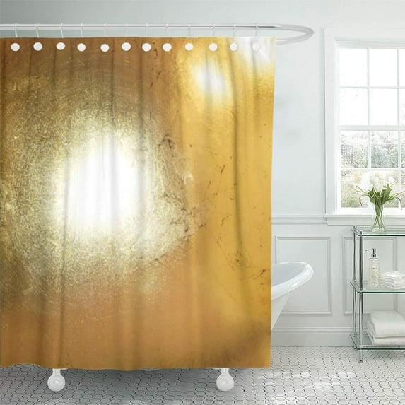 CYNLON Silver Sparkle Gold Bling Look Diamonds Crystals Beads Home Bathroom Decor Bath Shower Curtain 66x72 inch