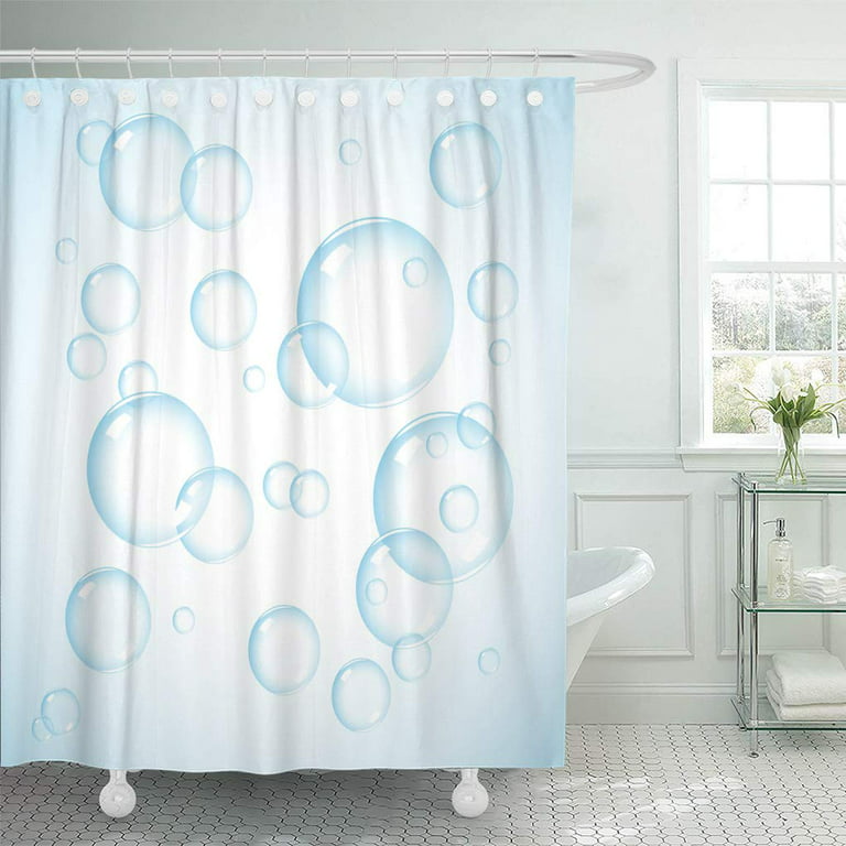 CYNLON Blue Abstract Curls Teal Brown Bathroom Decor Bath Shower Curtain  60x72 inch - Walmart.com