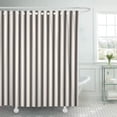 thumbnail image 1 of CYNLON Traditional Classic Ticking Stripe Pattern Black and Vintage Country Bathroom Decor Bath Shower Curtain 66x72 inch, 1 of 1