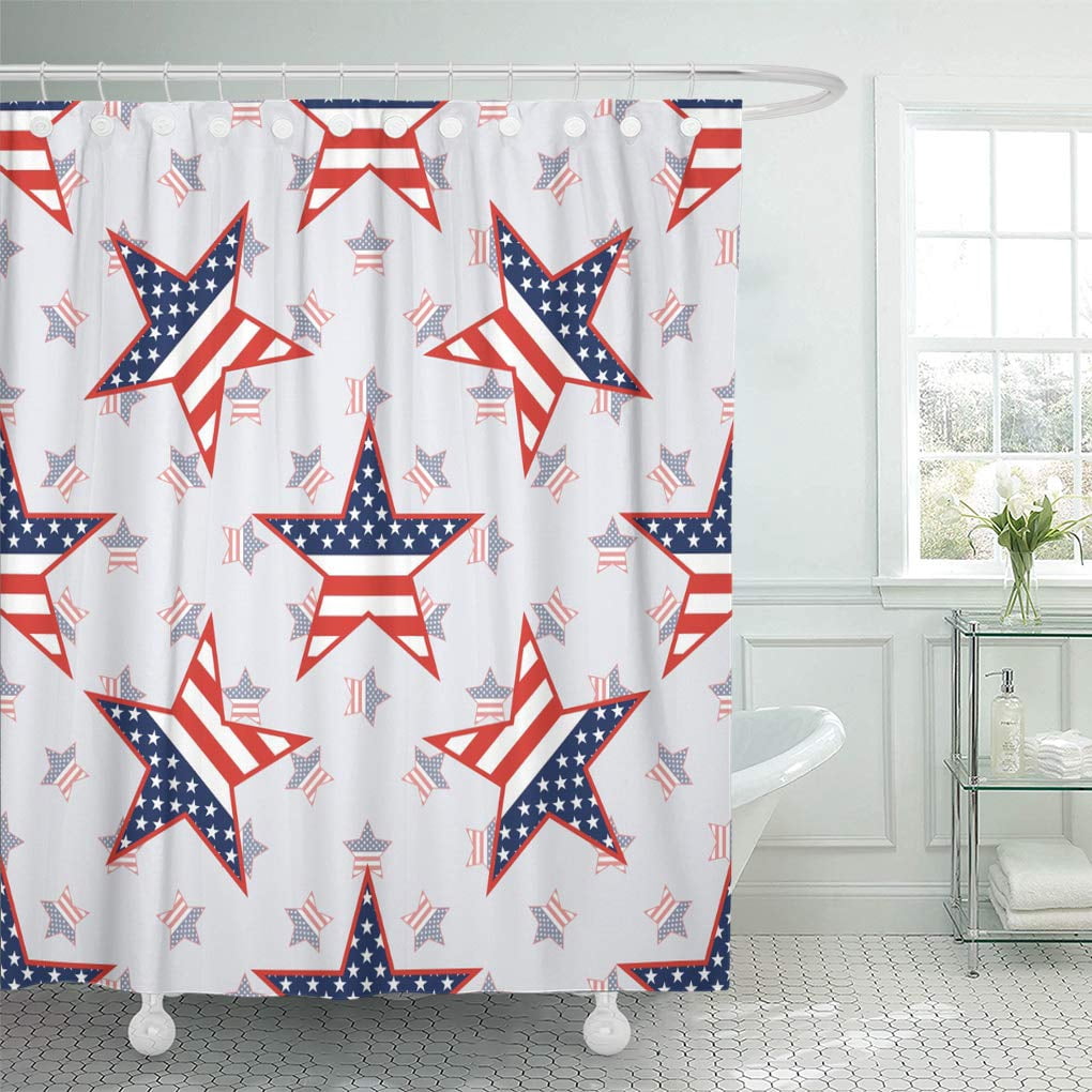 Patriot Usa Pattern Print Bathroom Shower Curtain