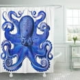 thumbnail image 1 of CYNLON Vintage Haeckel Octopus Blue Octopi Underwater Aquatic Sealife Nature Bathroom Decor Bath Shower Curtain 66x72 inch, 1 of 1