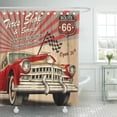 thumbnail image 1 of CYNLON Vintage Tire Service Retro Car Signage Label Garage Repair Sign Bathroom Decor Bath Shower Curtain 66x72 inch, 1 of 1