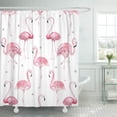 thumbnail image 1 of CYNLON Watercolor Bath Pink Flamingos Grey Polka Dots Chic Bathroom Bathroom Decor Bath Shower Curtain 60x72 inch, 1 of 1