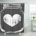 thumbnail image 1 of CYNLON Wedding Gray Rustic Country Chic Mason Heart Vintage Romantic Bathroom Decor Bath Shower Curtain 66x72 inch, 1 of 1