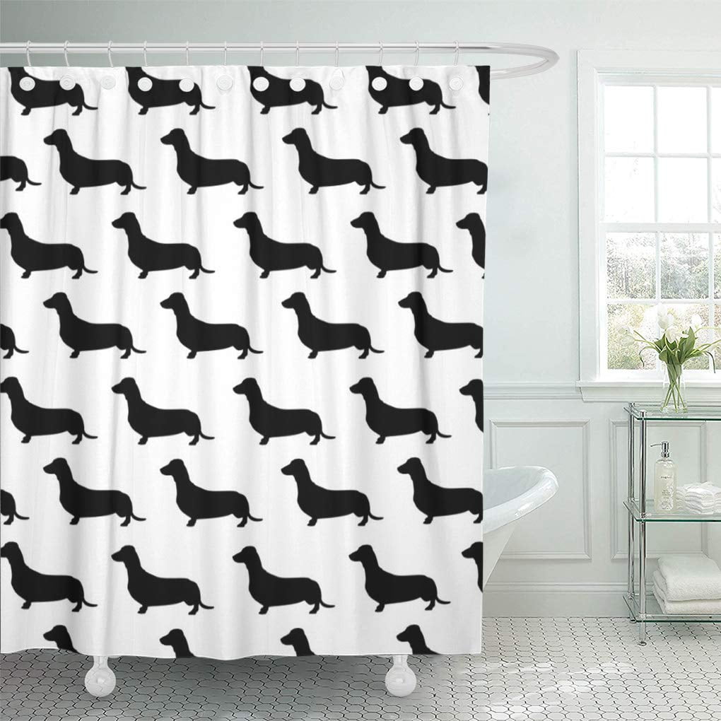 CYNLON Weenie Dachshund Lover Dog Weiner Love Black White Bathroom