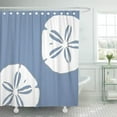 thumbnail image 1 of CYNLON White Denim Blue Sand Dollars Tropical Coastal Living Beach Bathroom Decor Bath Shower Curtain 66x72 inch, 1 of 1