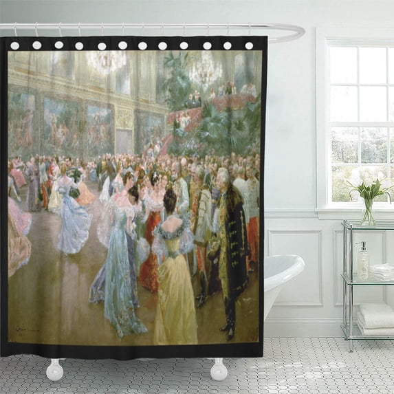 CYNLON Wilhelm Court Ball at The Gause 1900 Dancing Palm Bathroom Decor Bath Shower Curtain 60x72 inch