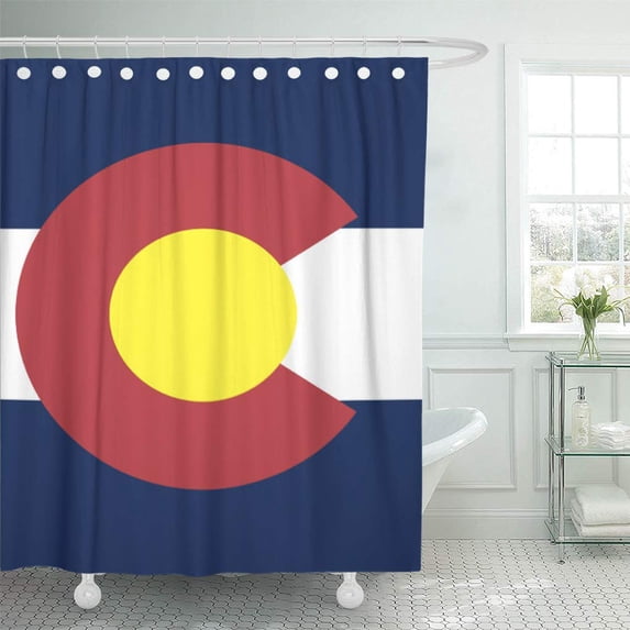 CYNLON World Flag of Colorado Souvenirs USA States National Bathroom Decor Bath Shower Curtain 60x72 inch