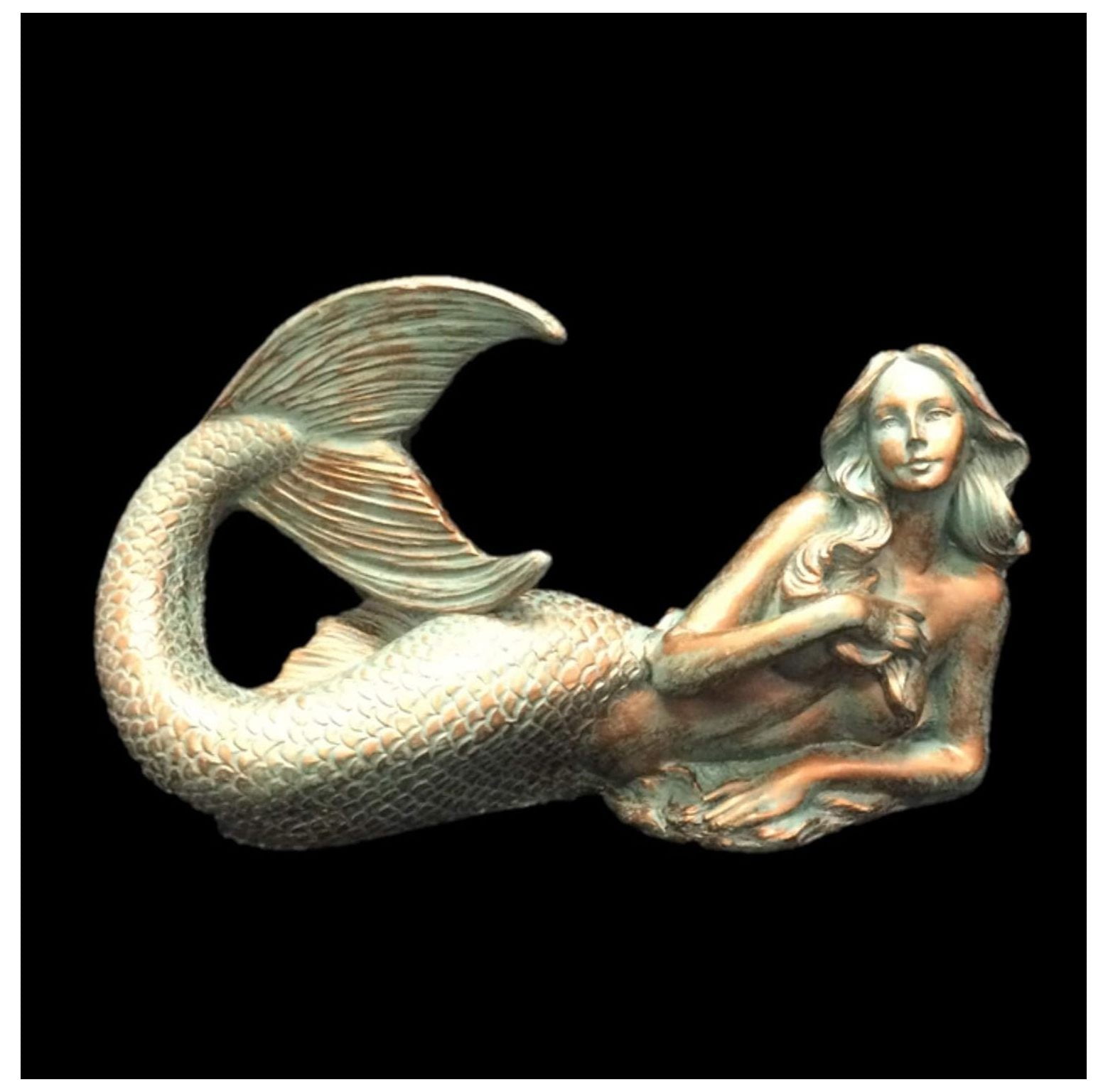 CYQUIO 32" L Jumbo Lying Nautical Coastal Garden & Pool Statue in