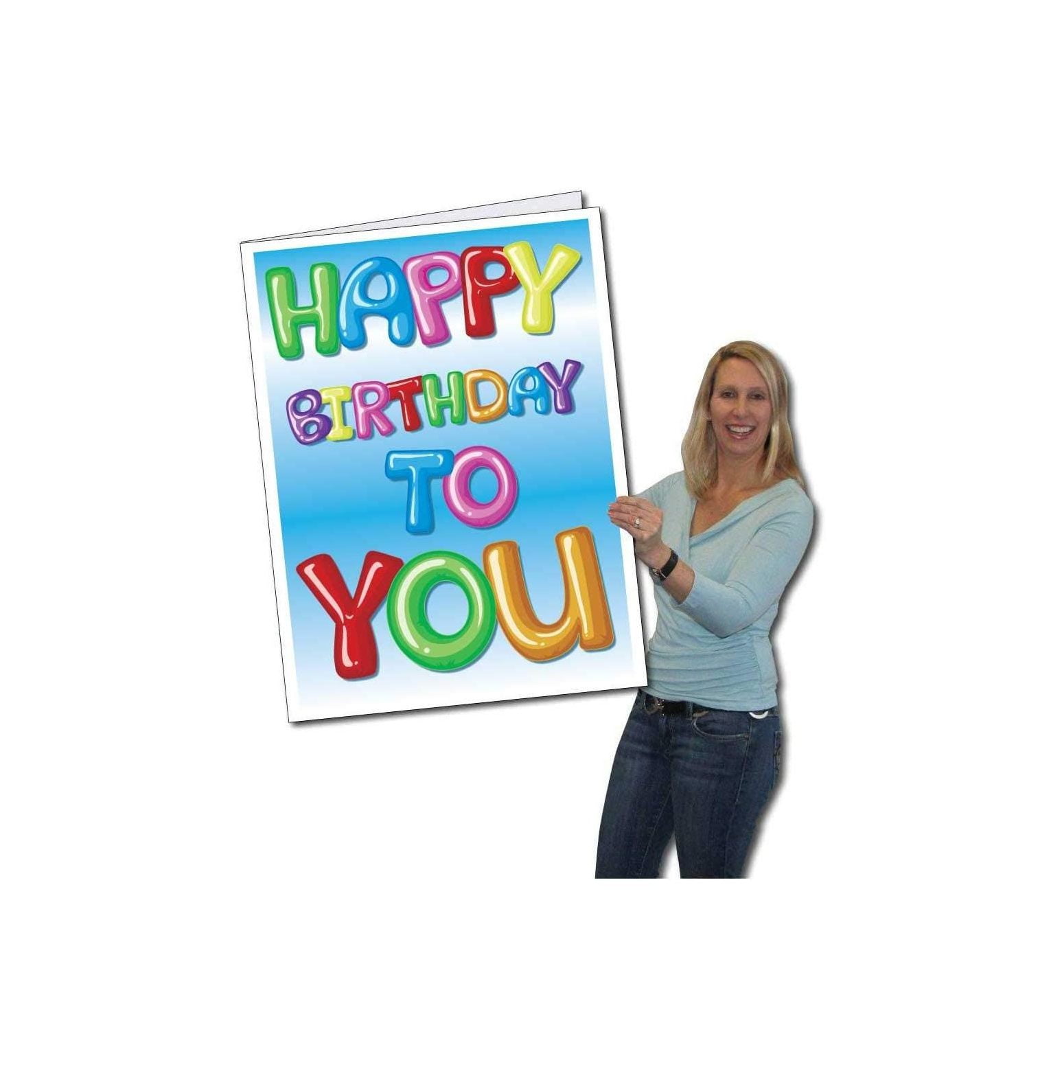 CYQUIO Jumbo Greeting Cards Giant Birthday Card (Balloon Letters) 2