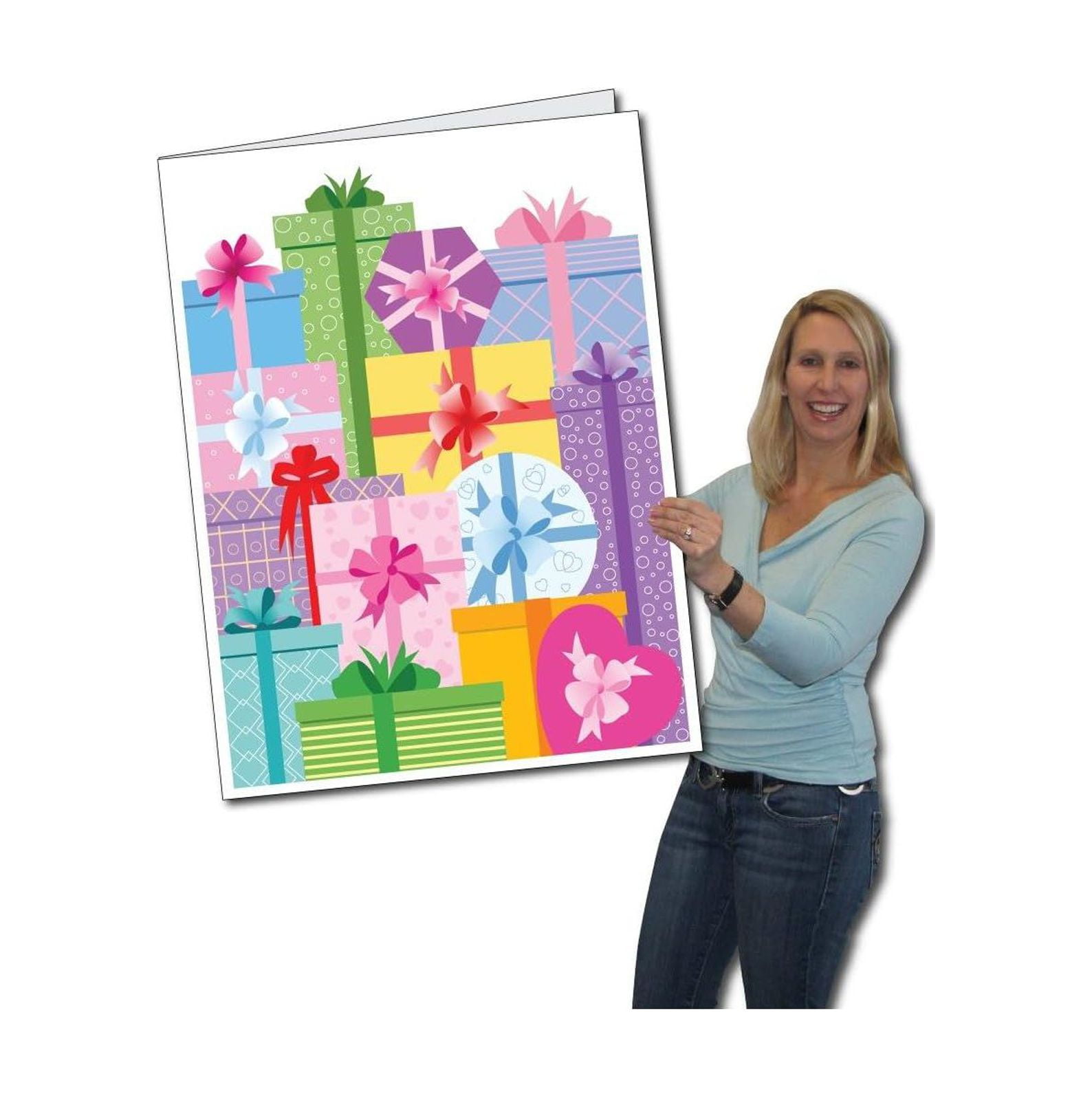 CYQUIO Jumbo Greeting Cards Giant Birthday Card (Presents) 2 feet x 3