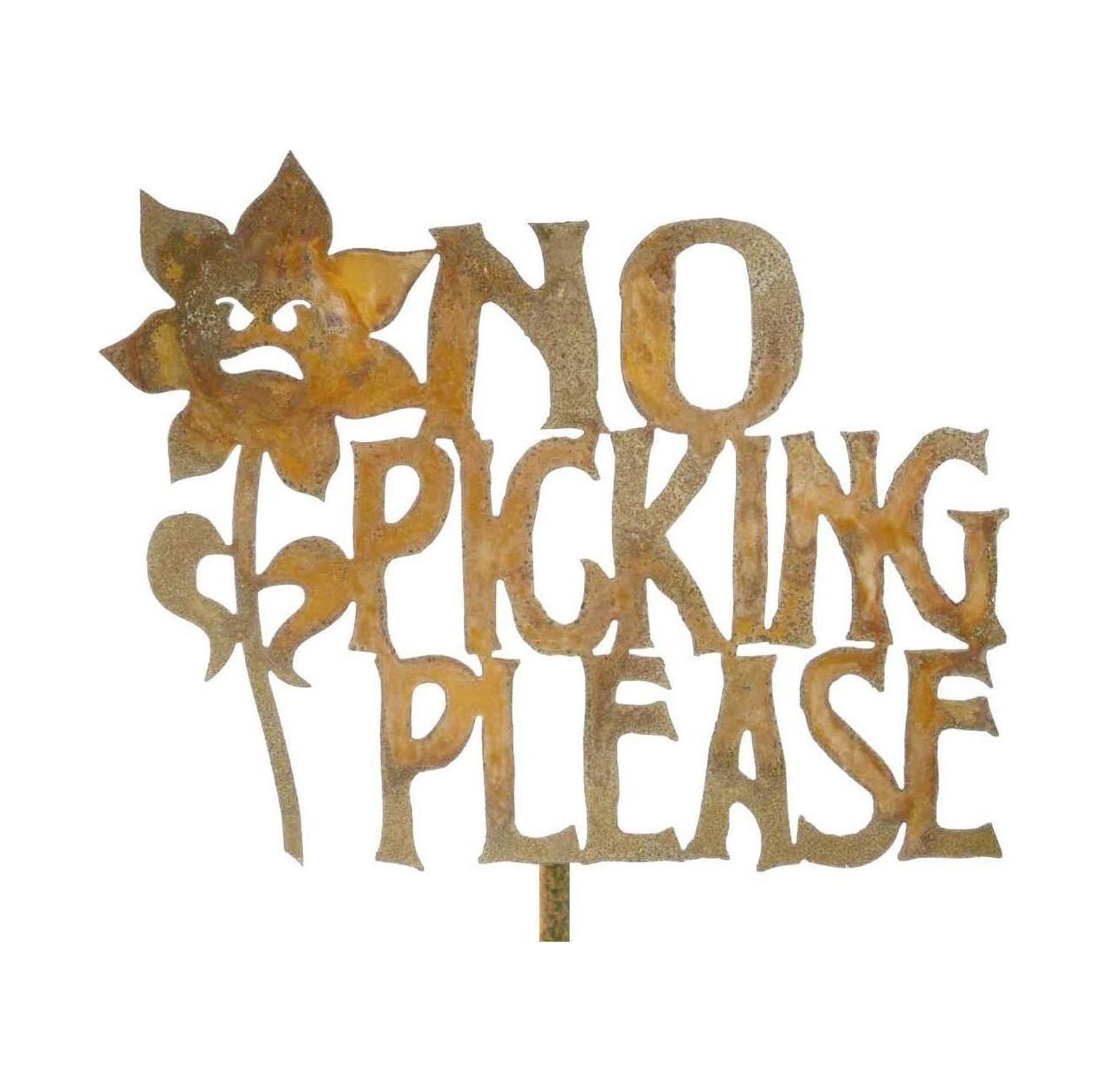 CYQUIO No Picking Please Steel Yard and Garden Sign