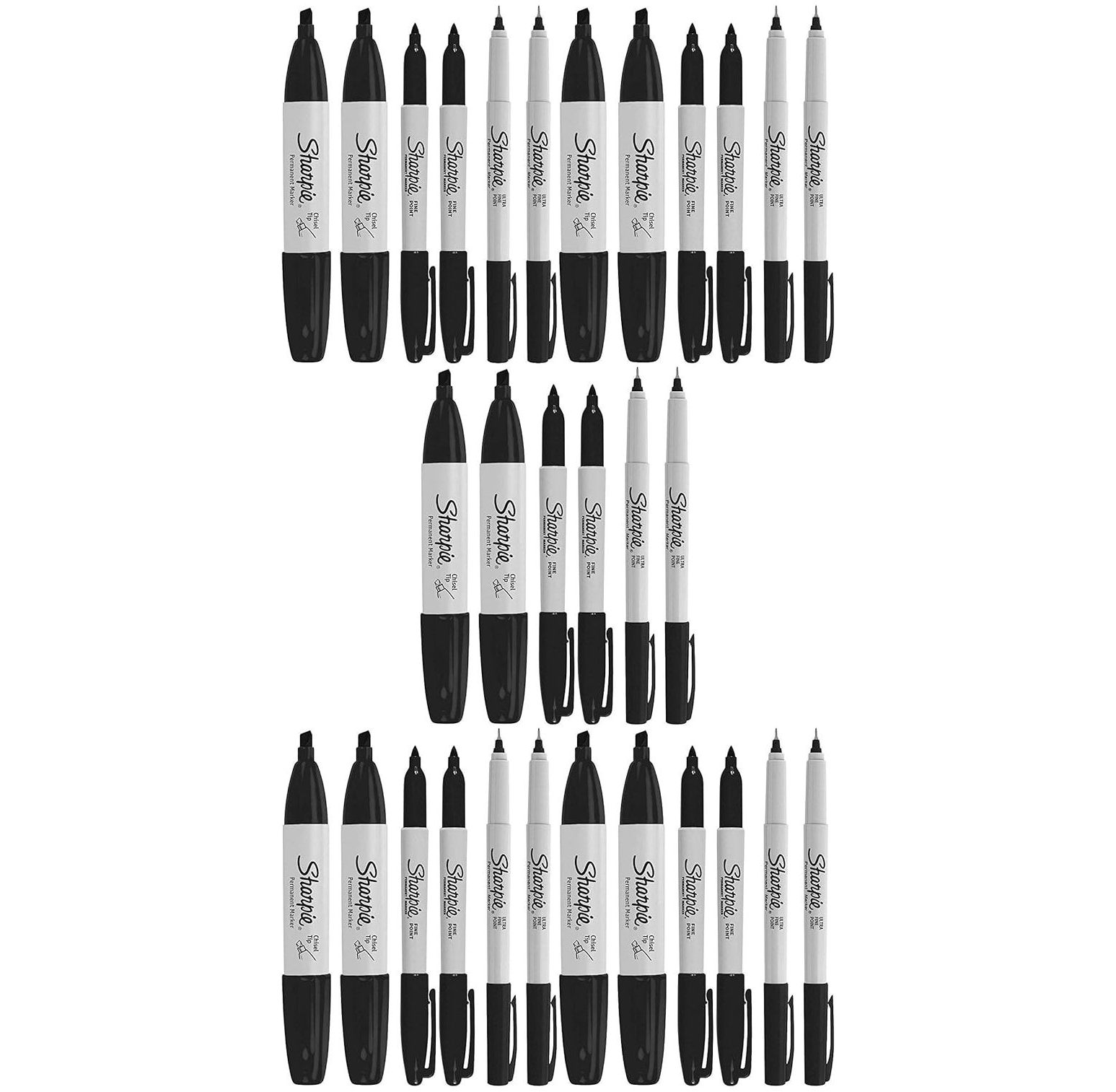 CYQUIO Permanent Markers, 6 Pack Assorted Sizes, Ultra Fine Tip, Fine