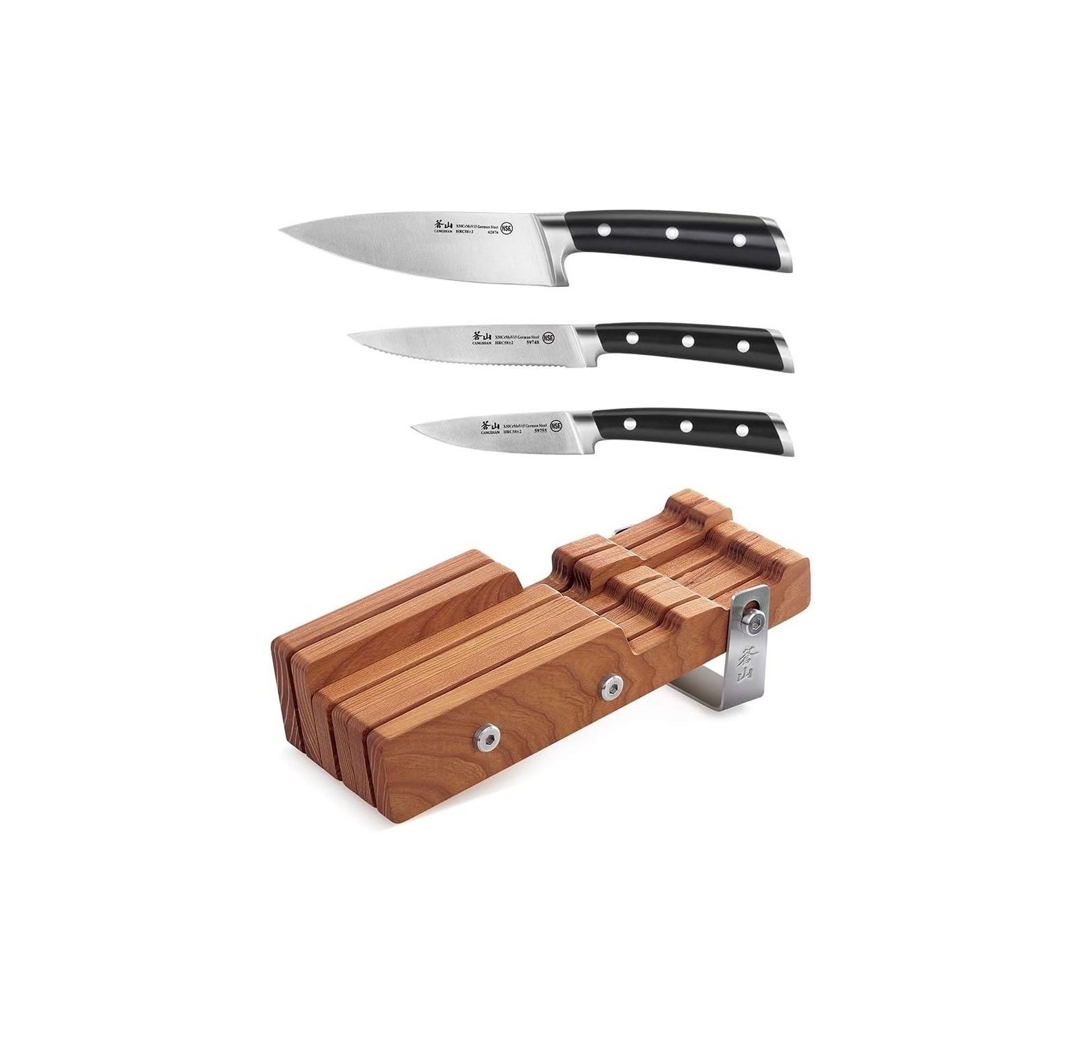 CYQUIO S Series 61864 German Steel 4Piece Starter Knife Block
