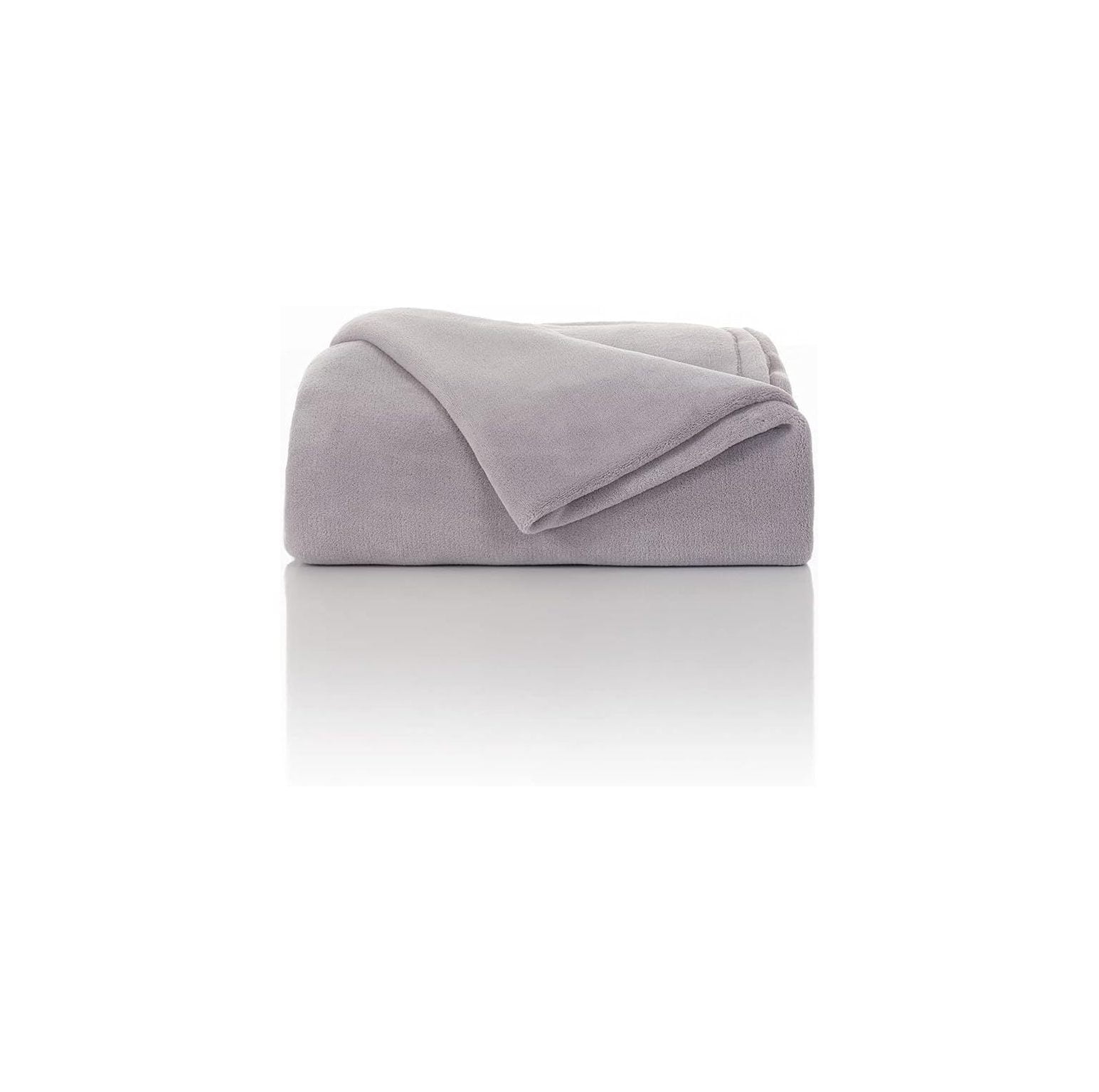 CYQUIO Soft Microplush Blanket in Gray Solid Netrual Gray College