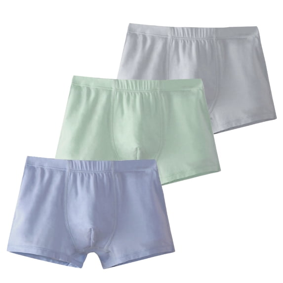 CYRBOKO 3 Pack Boxer Briefs for Boys, Breathable Soft Cotton Stretchy Boys Underwear Green Size 5-6 T