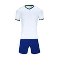 thumbnail image 1 of CYRBOKO Athletic Outfit Sets for Boys, Elastic Waist 2-piece Quick-dry Short Sleeve Summer Top and Shorts White Size 10 T, 1 of 4