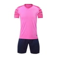 thumbnail image 1 of CYRBOKO Athletic Outfit Sets for Boys, Training Quick-dry Elastic Waist Short Sleeve Summer T-shirt and Shorts Pink Size 14-16 T, 1 of 3