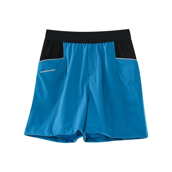 CYRBOKO Athletic Shorts for Boys, Thin Elastic Waist Comfy Basketball Sports Shorts Blue Size 10-12 T