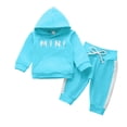 thumbnail image 1 of CYRBOKO Baby Boys Cotton Outfits, Spring Elastic Waist Long Sleeve Two-piece Hooded Sweatsuits Light Blue Size 3-6 Months, 1 of 6