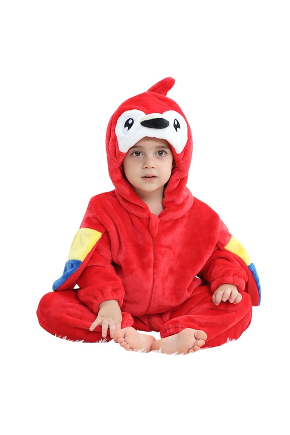 Baby Boys Girls Fleece One-pieces, Gift Thermal Unisex Zip Up Long Sleeve One-Piece Bodysuits Red Size 7-12 Months