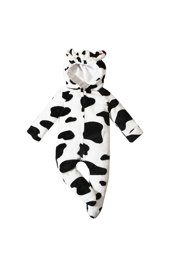 Baby Boys Girls Footed One-pieces, Unisex Long Sleeve Zip Up Soft Thermal Winter Pajamas White Size 3-6 Months