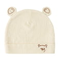 thumbnail image 1 of CYRBOKO Baby Girls' Beanies, Soft Double Pompoms Thermal Cotton Winter Hats Yellow Size 0-4 Months, 1 of 2