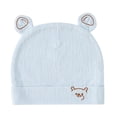 thumbnail image 1 of CYRBOKO Baby Girls' Beanies, Thermal Cotton Double Pompoms Soft Winter Hats Blue Size 0-4 Months, 1 of 2