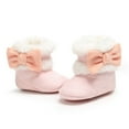 thumbnail image 1 of CYRBOKO Girls Cotton Snow Boots, Fleece Thermal Walking Cotton Shoes for Kids Pink Size 0-6 Months, 1 of 3