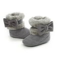 thumbnail image 1 of CYRBOKO Girls Cotton Snow Boots, Walking Fleece Thermal Cotton Shoes for Kids Gray Size 6-9 Months, 1 of 3
