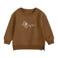 thumbnail image 1 of CYRBOKO Baby Girls Sweatshirts, Casual Soft Autumn Crew Neck Long Sleeve Pullover Brown Size 6-9 Months, 1 of 3