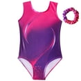 thumbnail image 1 of CYRBOKO Ballet Leotards for Girls, Sleeveless Gymnastic Competition Training Leotard with Scrunchie Hot Pink Size 7-8 T, 1 of 8