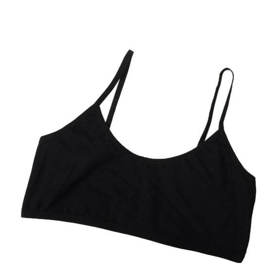 CYRBOKO Bars for Girls, Soft Cami Comfortable Breathable Cotton Teen Girls Bras Black Size M