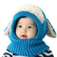 thumbnail image 1 of CYRBOKO Beanies for Toddler Girls, Casual Thermal Running Stretchy Winter Hats Blue Size 6M-6T, 1 of 2