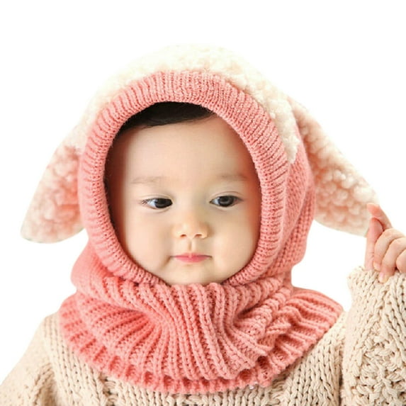 CYRBOKO Beanies for Toddler Girls, Stretchy Running Casual Thermal Winter Hats Pink Size 6M-6T