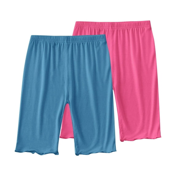 CYRBOKO Bike Shorts for Toddler Girls, Dancewear Casual 2 Pieces Solid Color Summer Leggings Orange Size 4-5 T