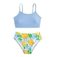 thumbnail image 1 of CYRBOKO Bikinis Swimsuits for Girls, Summer Clearance 2-piece Spaghetti Straps Swimsuit Set Blue Size 10-12 T, 1 of 5