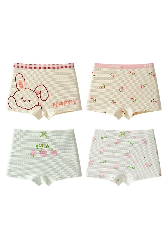 Boxers for Girls, Soft Elastic Waist Cotton 4 Pack Underwear for Girls Pink Size 8-14 T