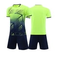 thumbnail image 1 of CYRBOKO Boy's Athletic Outfit Sets, Basketball Quick-dry Short Sleeve Elastic Waist Summer T-shirt and Shorts Green Size 10-12 T, 1 of 5