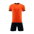 thumbnail image 1 of CYRBOKO Boy's Athletic Outfit Sets, Quick-dry Breathable Elastic Waist Short Sleeve Top and Shorts Sets Orange Size 12-13 T, 1 of 4