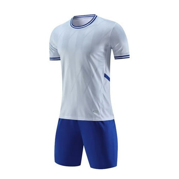 CYRBOKO Boy's Athletic Outfit Sets, Quick-dry Elastic Waist Short Sleeve 2 Pieces Summer Top and Shorts White Size 9-11 T
