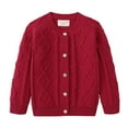 thumbnail image 1 of CYRBOKO Boy's Cardigans, Cotton Knit Long Sleeve Lightweight Fall Clothing Red Size 7-8 T, 1 of 7