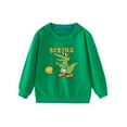 thumbnail image 1 of CYRBOKO Boy's Pullover Sweatshirts, Crew Neck Pullover Autumn Cotton Tops with Long Sleeve Green Size 6-7 T, 1 of 2