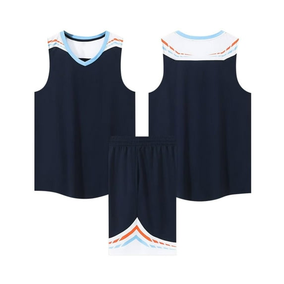 CYRBOKO Boys Athletic Outfit Sets 2025, Elastic Waist Comfy Sleeveless Quick-dry Tank Top with Shorts Navy Size 13-14 T