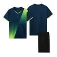 thumbnail image 1 of CYRBOKO Boys Athletic Outfit Sets 2025, Quick-dry Running Elastic Waist Short Sleeve Sports T-Shirt with Shorts Green Size 8 T, 1 of 4